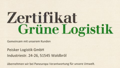 Zertifikat Grüne Logistik