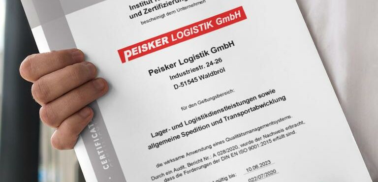 Peisker-Logistik GmbH erneut nach DIN EN ISO 9001:2015 zertifiziert